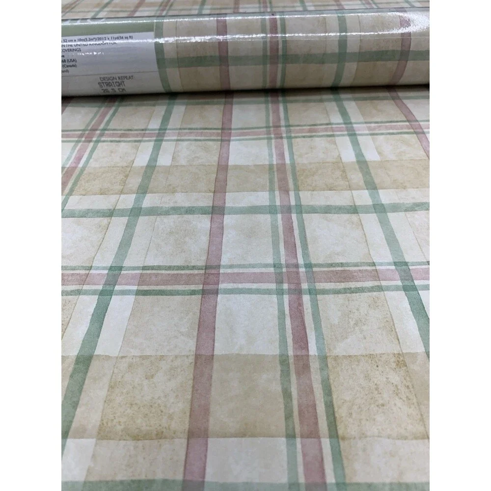 Vintage Brewster Studio Designs Plaid Wallpaper BR29240, 20.5” X 11yds